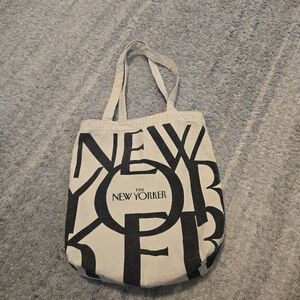 The New Yorker Magazine Iconic Canvas Tote Bag - Black & White Logo - NYC